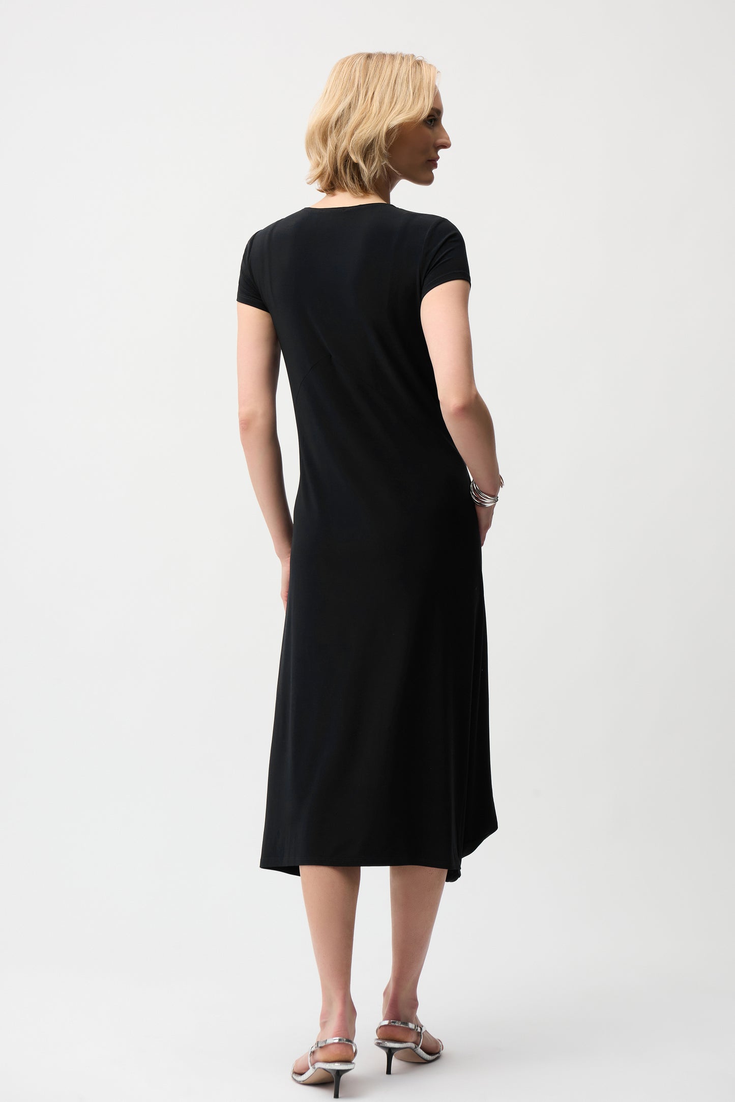 Joseph Ribkoff Silky Knit Cocoon Dress With Scoop Neckline Black 261259