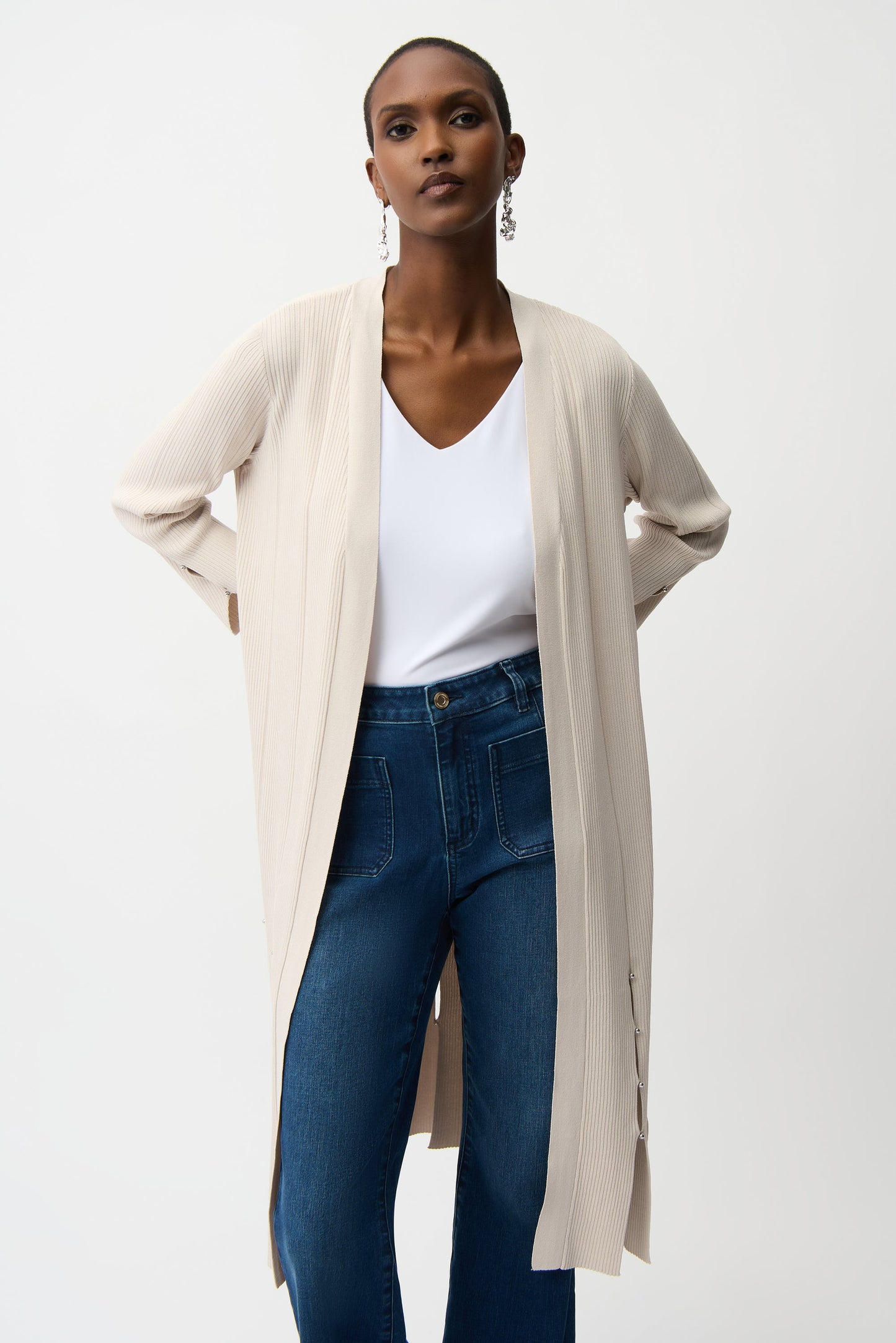 Joseph Ribkoff  Long Open Cardigan Moonstone 261924