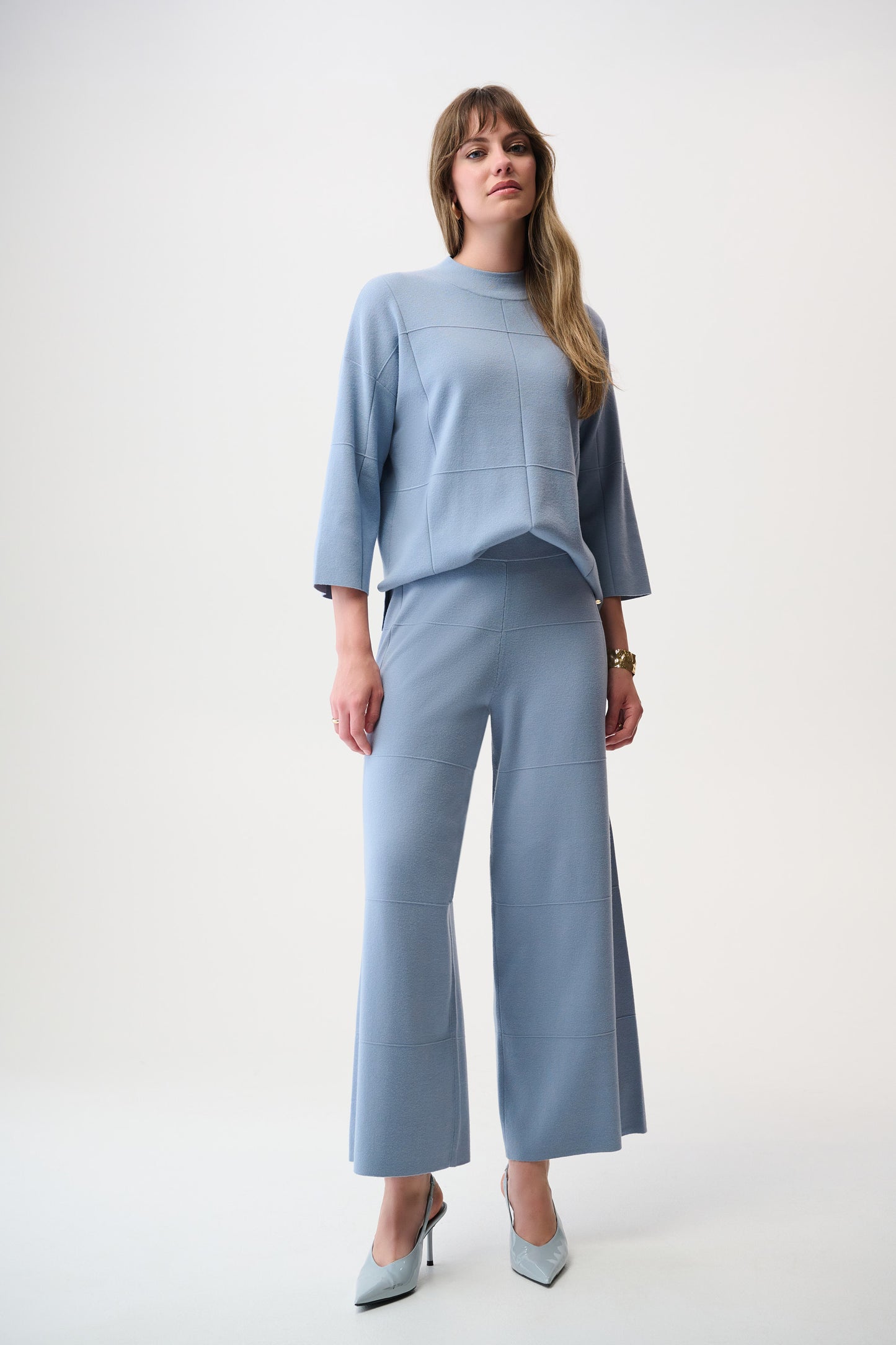 Joseph Ribkoff Brushed Viscose Culotte Pants Chambray 261982