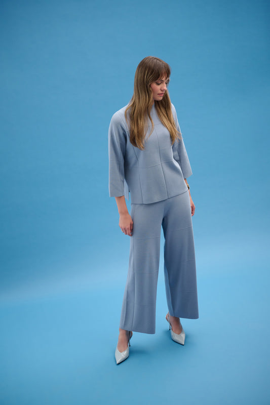 Joseph Ribkoff Brushed Viscose Culotte Pants Chambray 261982