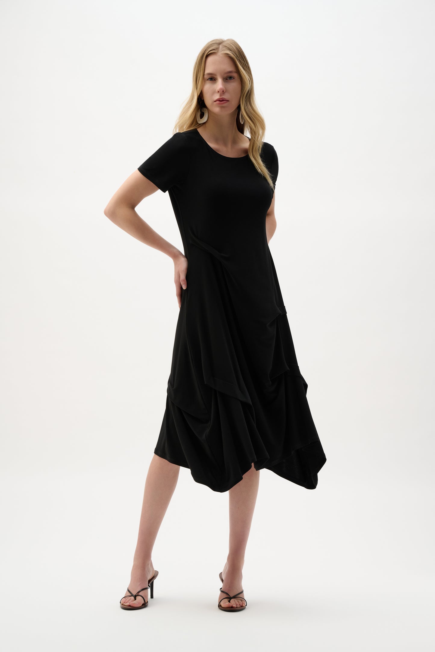 Joseph Ribkoff Trapeze Dress With Boat Neck Black 262032