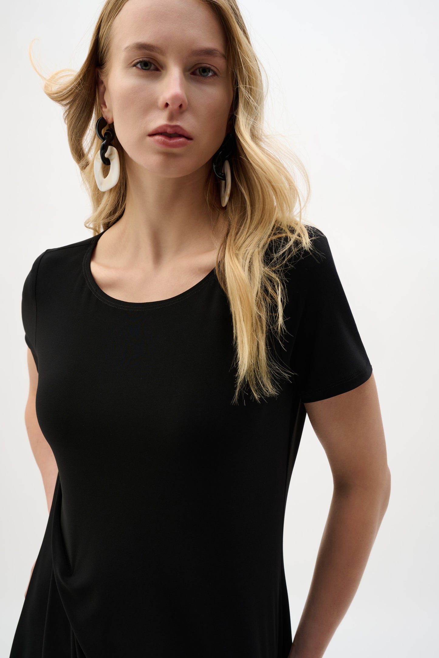 Joseph Ribkoff Trapeze Dress With Boat Neck Black 262032