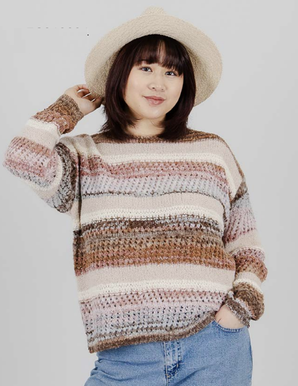 Fashion Concepts Boatneck Knit Sweater Rosewood FC262234