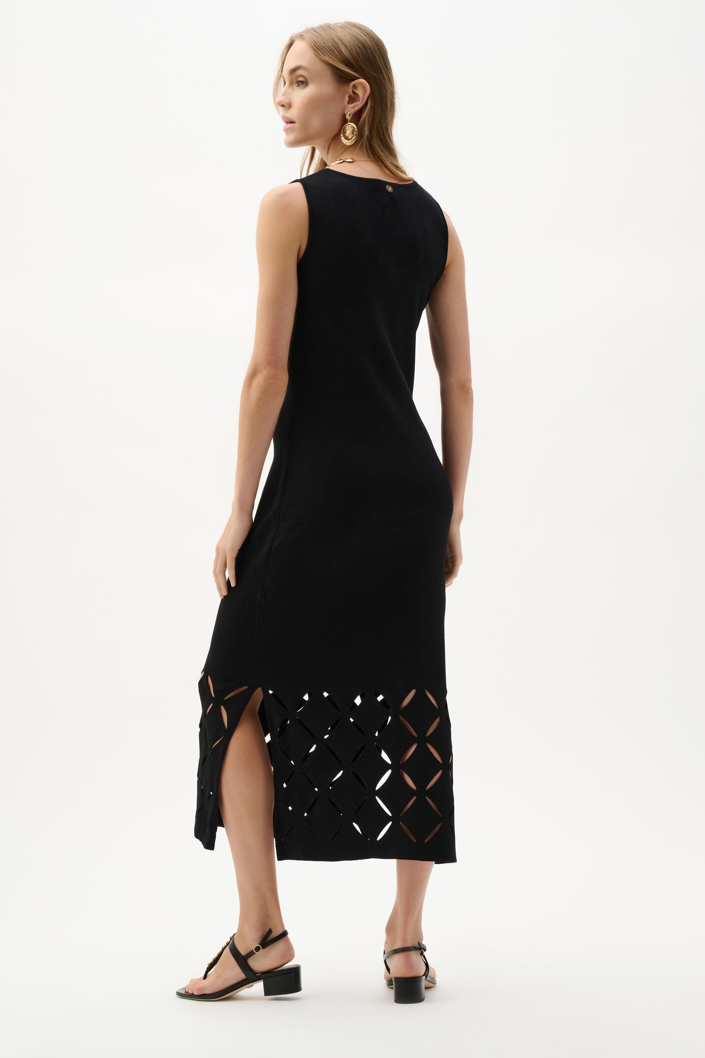 Joseph Ribkoff Viscose Sweater Knit Sleeveless Dress  Black 262930