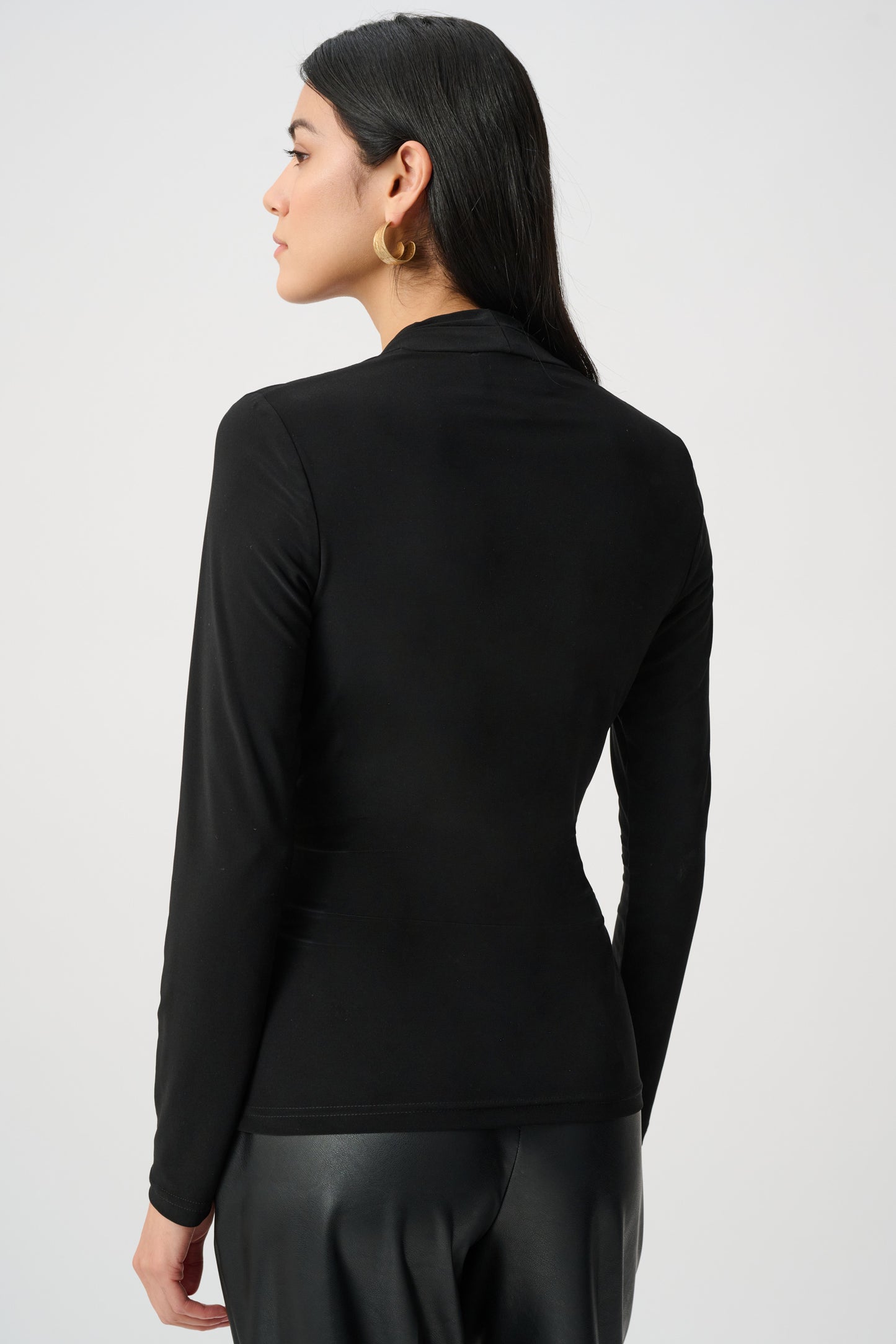 Joseph Ribkoff Silky Knit Twist Wrap Top Black 263004