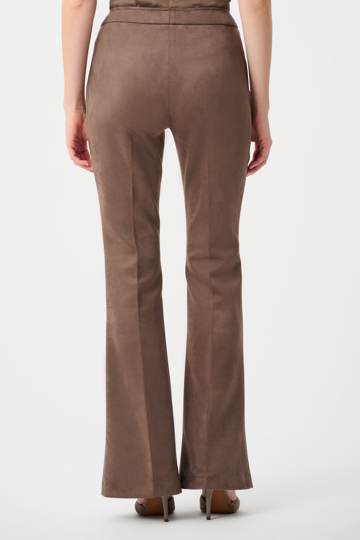 Joseph Ribkoff Scuba Suede Flared Pull-On Pants Mink 263160