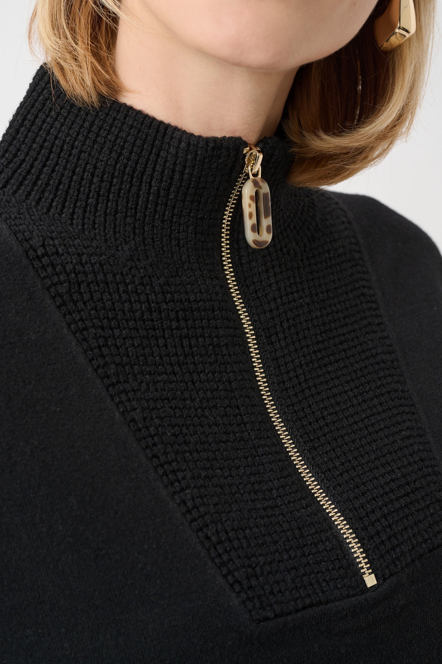 Joseph Ribkoff Brushed Viscose And Nylon Funnel-Neck Sweater Black 263937