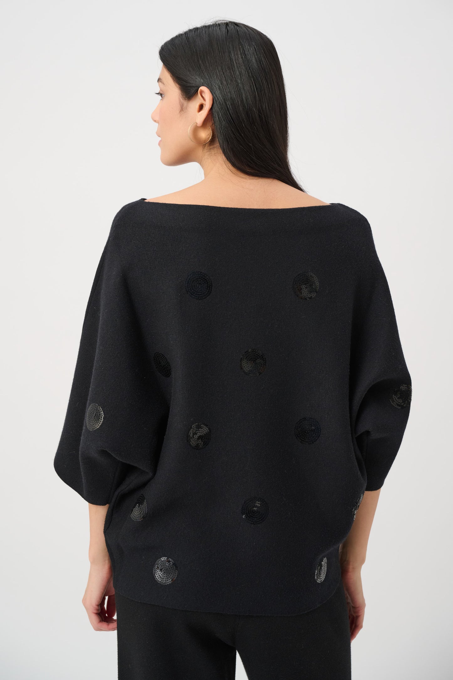 Joseph Ribkoff Boxy Embroidered Sweater Black 263942