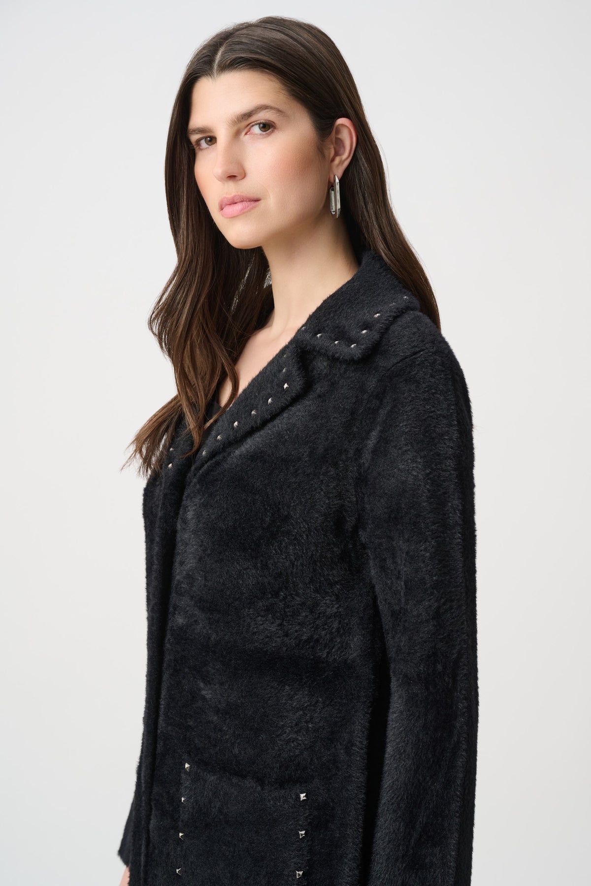 Joseph Ribkoff Studded Sweater Coat Black 264921