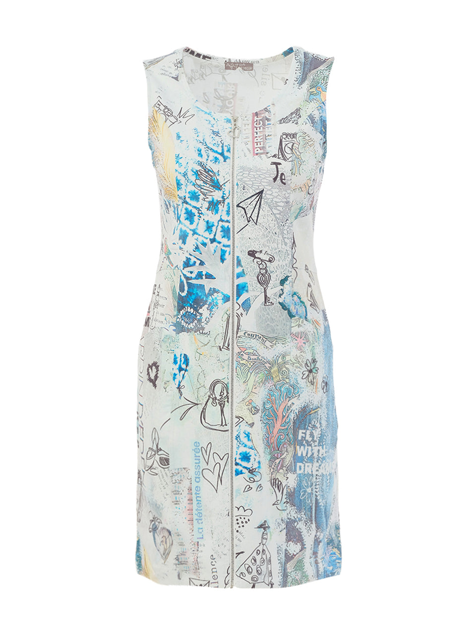 Dolcezza Sleeveless Dress w/Zipper Front "Collage #46" 26733
