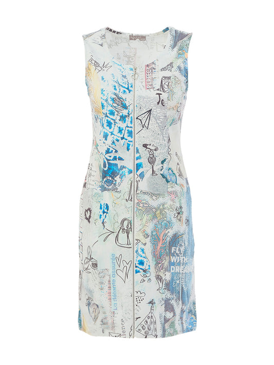 Dolcezza Sleeveless Dress w/Zipper Front "Collage #46" 26733