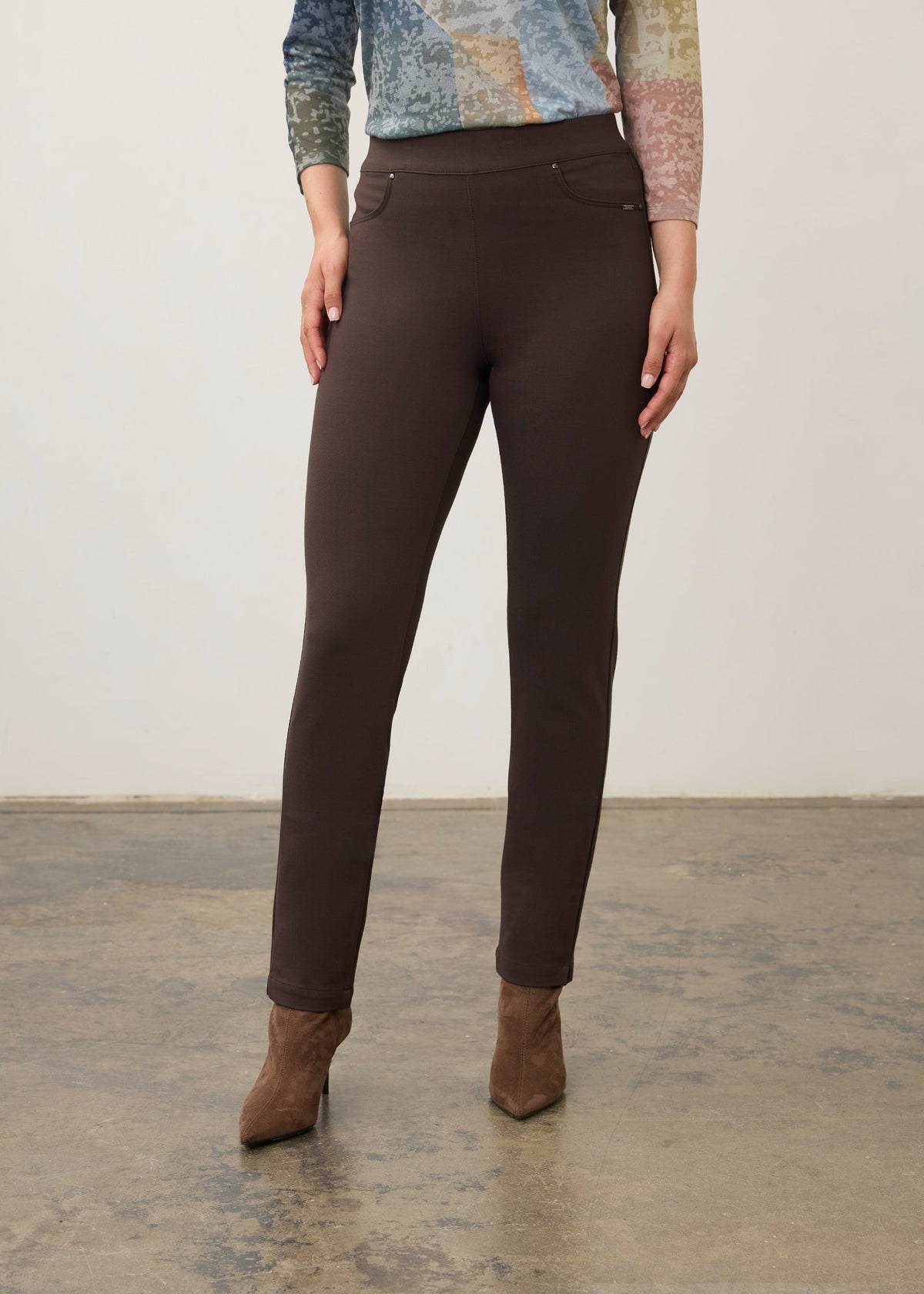 FDJ Pull On Slim Jegging Brown 2709396
