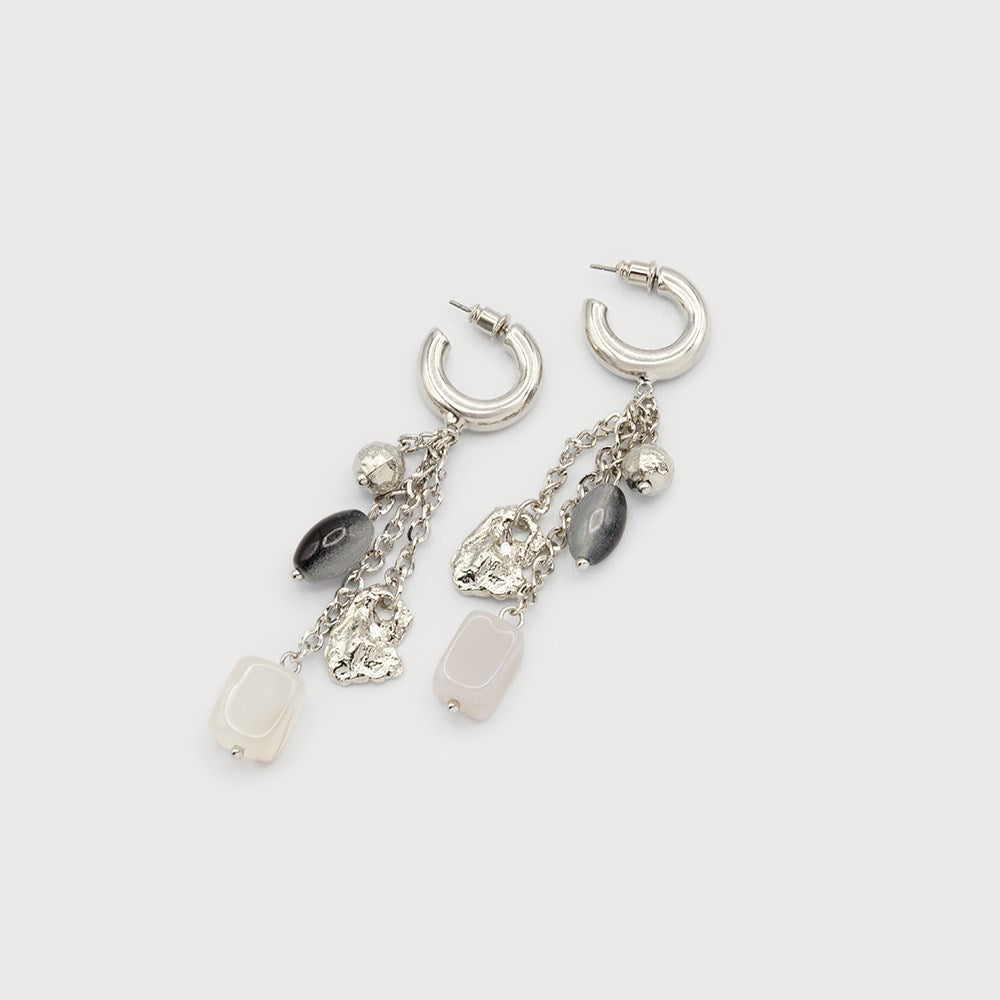 Caracol Charms on Hoops Earrings Silver 2831-SLV
