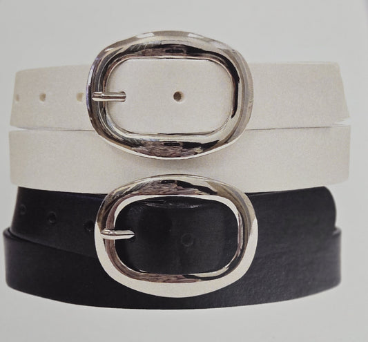 Medike Landes Leather Belt White 30350