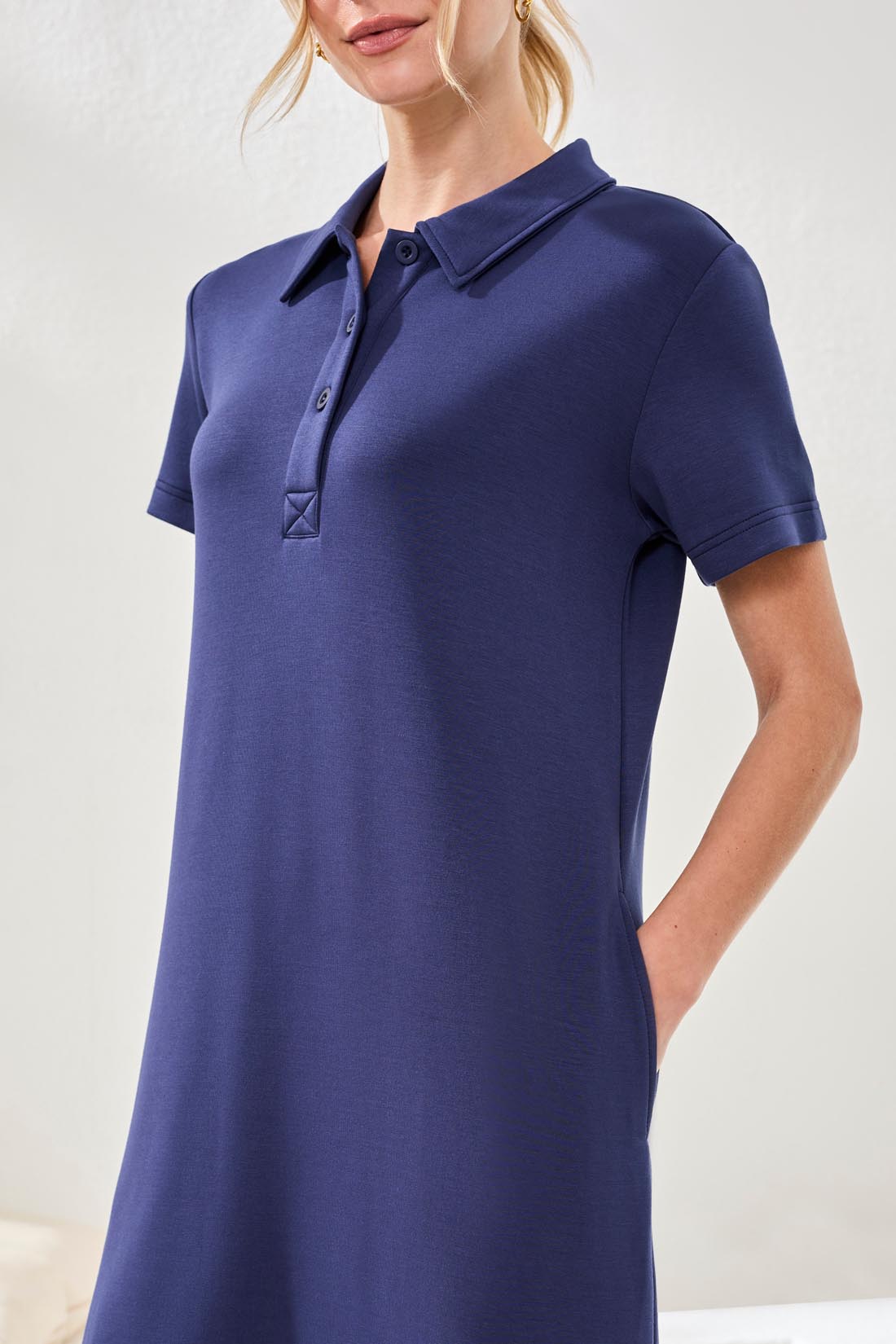Tribal Short Sleeve Polo Dress Jet Blue 30500-3390-3068