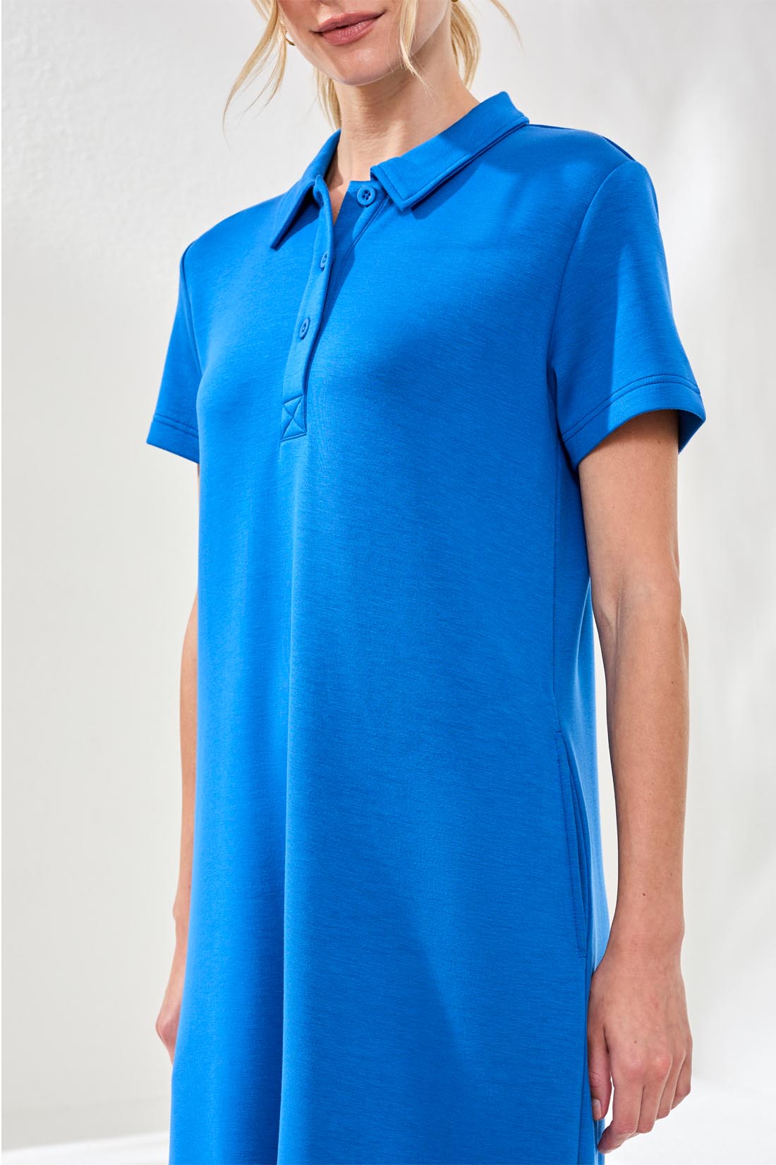 Tribal Short Sleeve Polo Dress Turkish Sea 30500-3390-3328