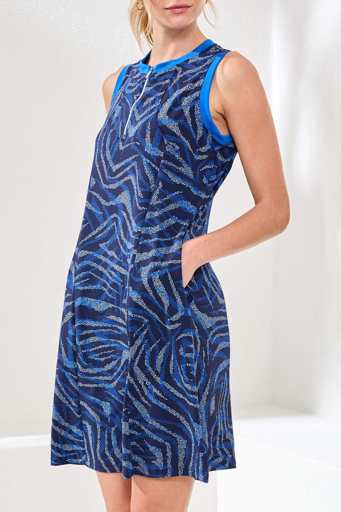 Tribal Sleeveless Crew Neck Dress Aquatic 30570-3024-1911