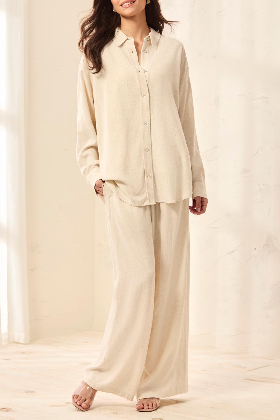 Tribal Long Sleeve Button Front Shirt w/Back Placket Canvas 30780-8388-1821