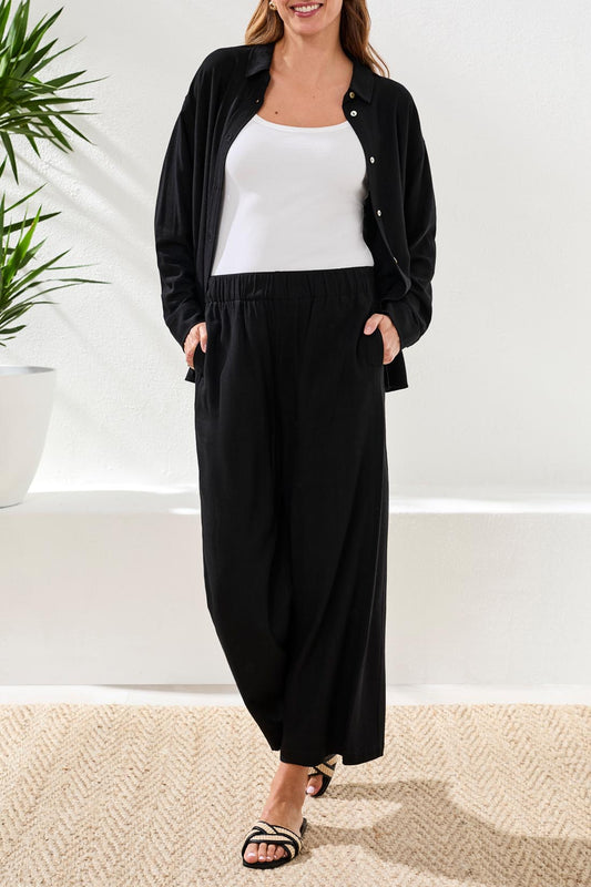 Tribal Pull On Ankle Pant w/Front Pockets Black 30790-8388-0002