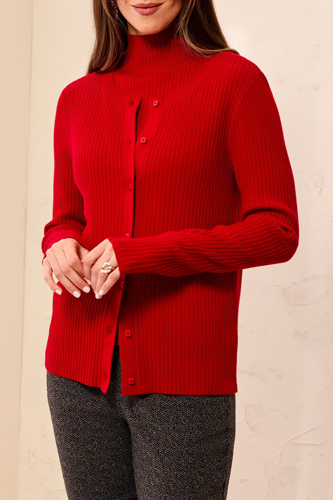 Tribal Long Sleeve Sweater Cardigan Chili Pepper 31230-835-3396
