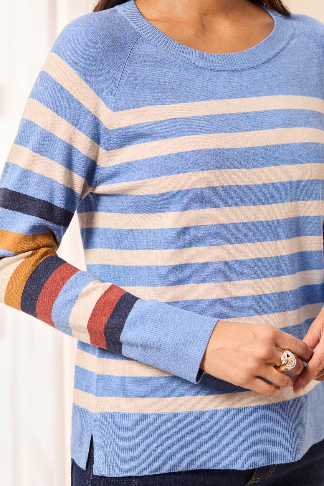 Tribal Long Sleeve Crew Neck Sweater Stellar 31320-8477-3383