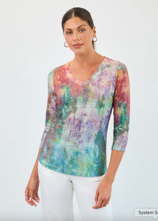 FDJ V-Neck Top  Floral Blur 3139451