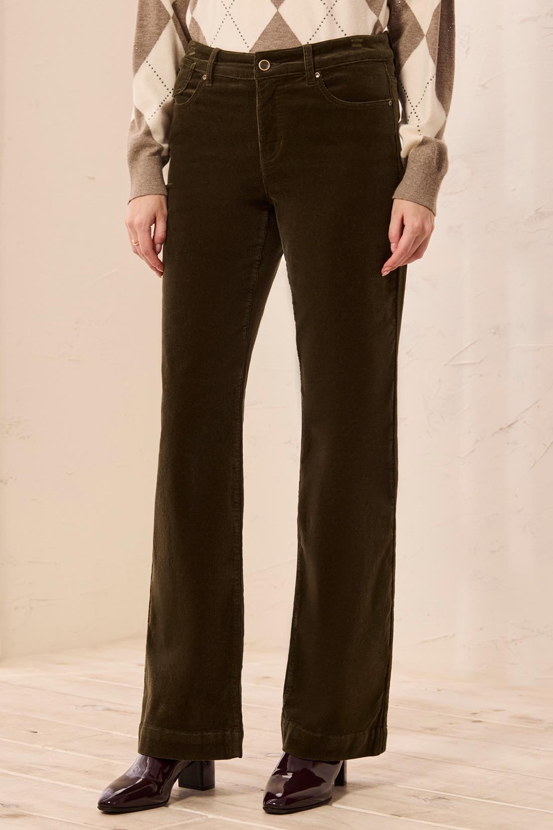 Tribal Fly Front 5 Pocket Pant Basil  31670-3779-1218
