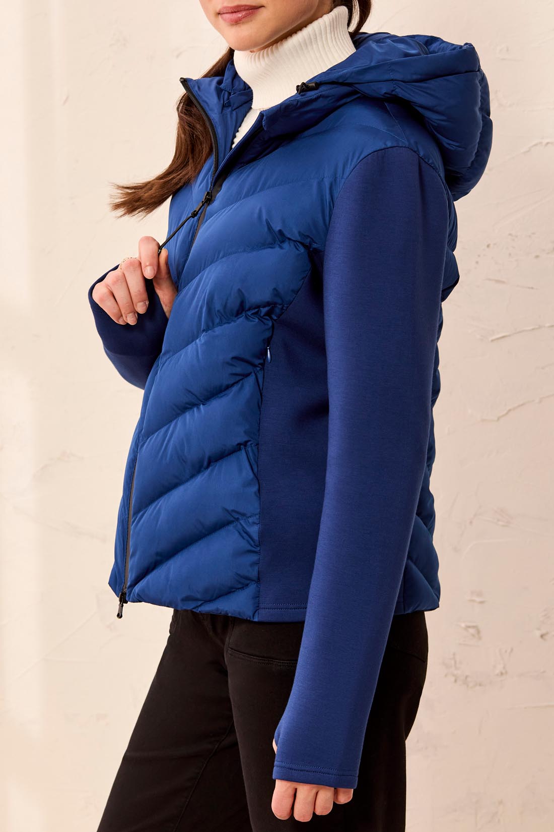 Tribal Long Sleeve Zip Front Puffer W/Removable Hood Estate Blue 31720-8512-3392