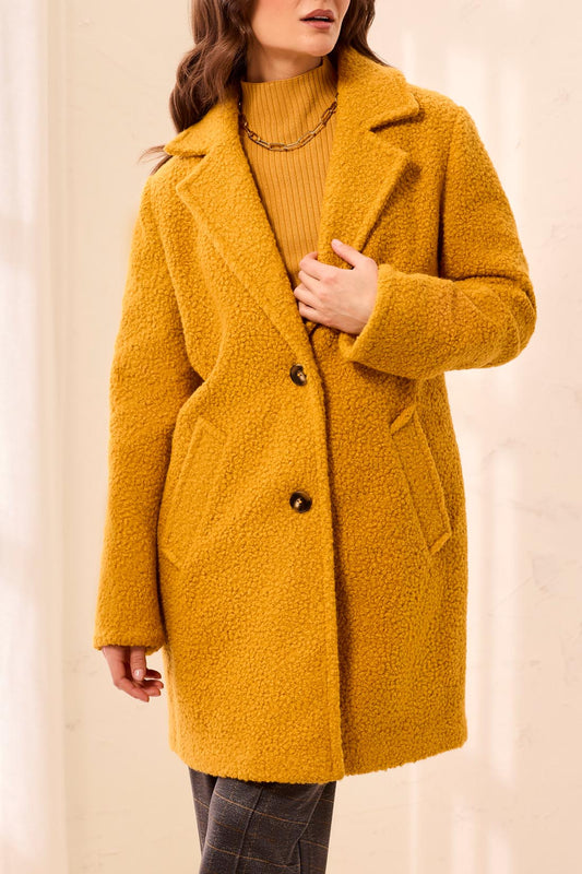 Tribal Long Sleeve Single Breasted Coat w/Lining Amber 31730-8513-0543