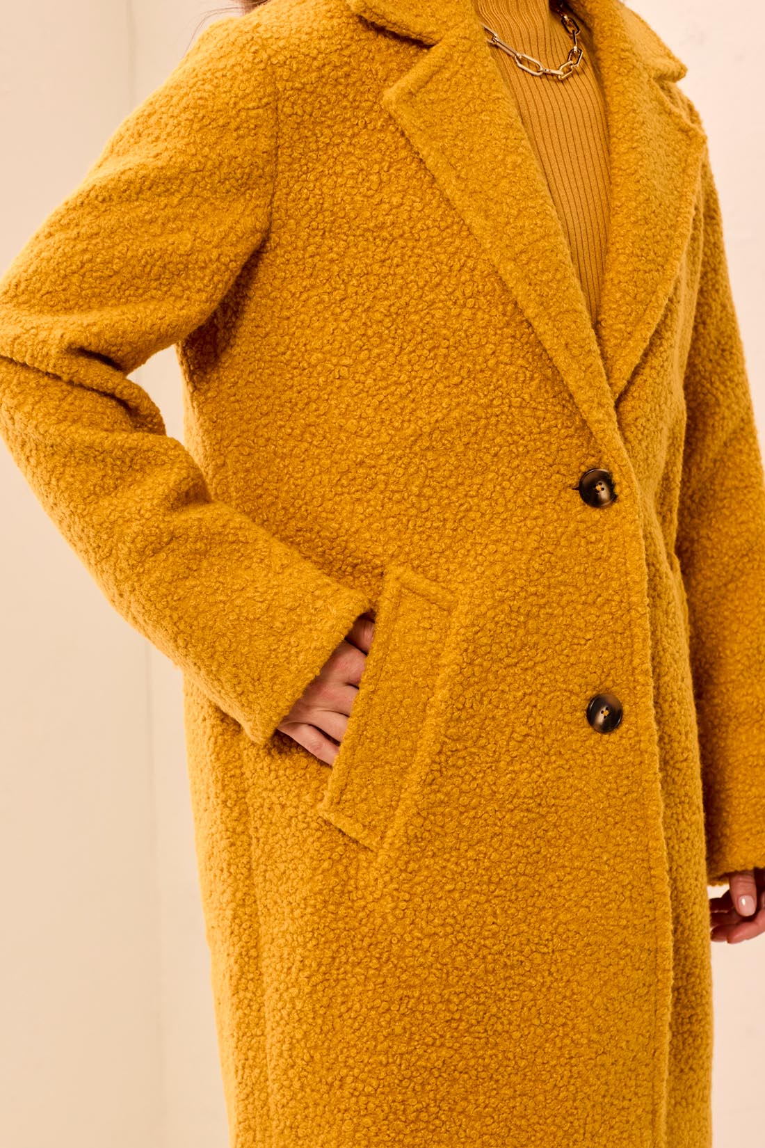 Tribal Long Sleeve Single Breasted Coat w/Lining Amber 31730-8513-0543