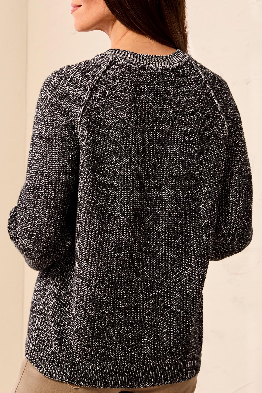 Tribal Long Sleeve Crew Neck Sweater Cardigan Black 31830-576-0002