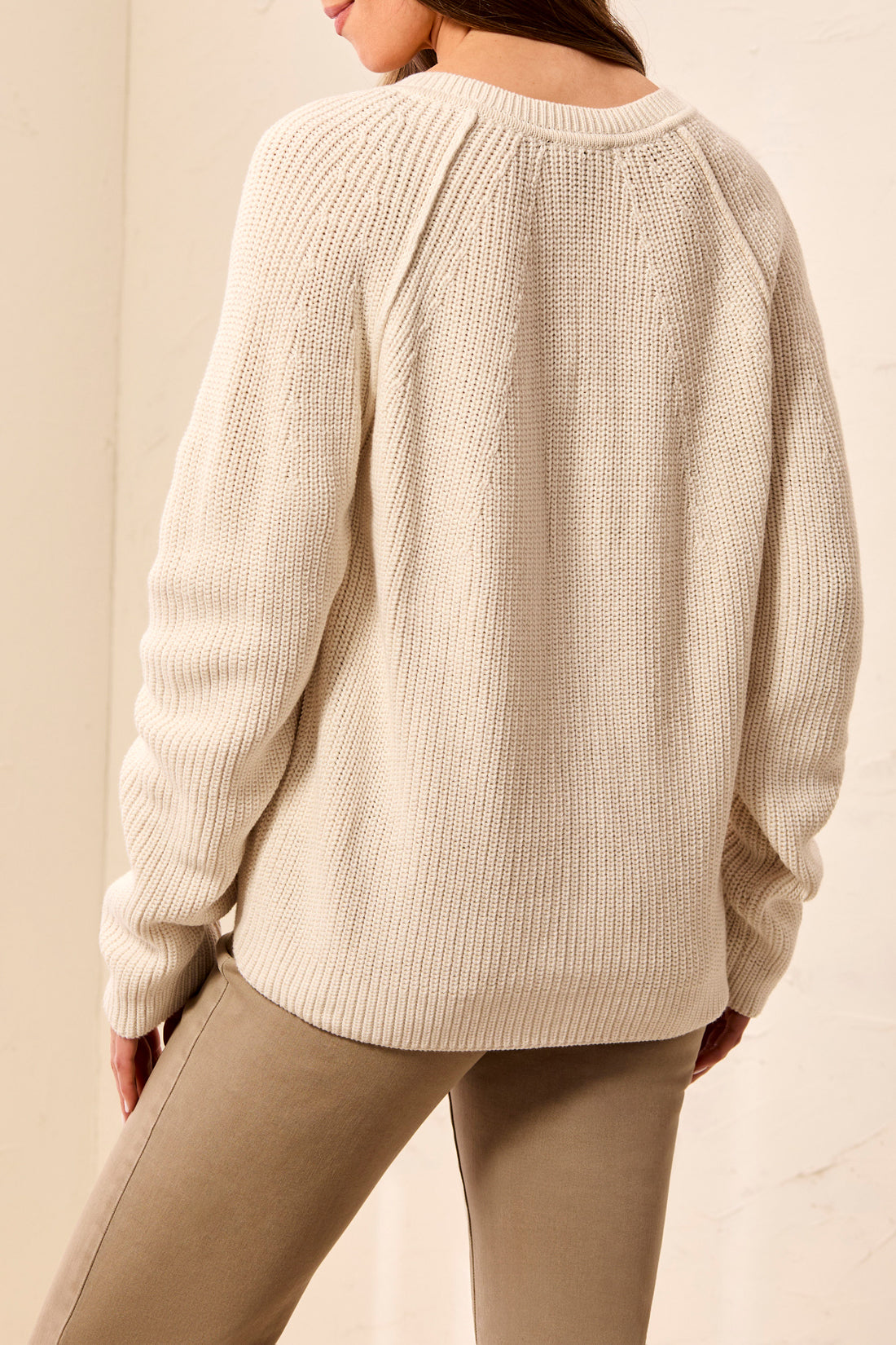 Tribal Long Sleeve Crew Neck Sweater Cardigan Oatmeal 31830-576-0052