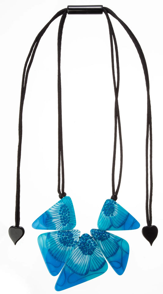 Zsiska Prim Flora 5-Bead Necklace Teal 3200102FTEAQ05