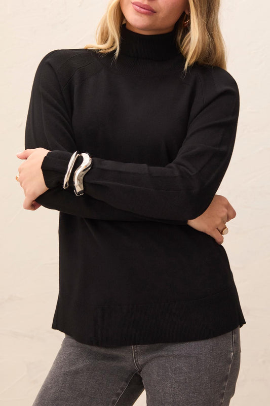 Tribal L/S Turtleneck Sweater Black 32100-8477-0002