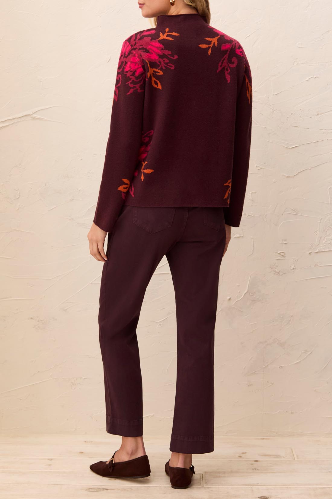Tribal Long Sleeve Funnel Neck Sweater Fudge 32270-8012-0759