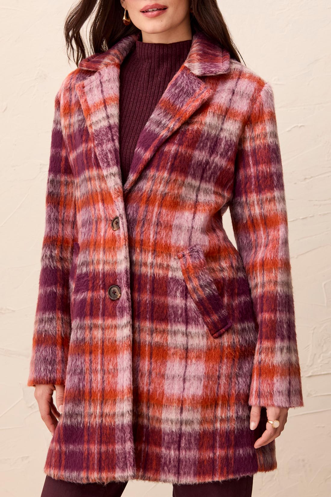 Tribal Long Sleeve Single Breasted Coat Fudge 32310-8538-0759