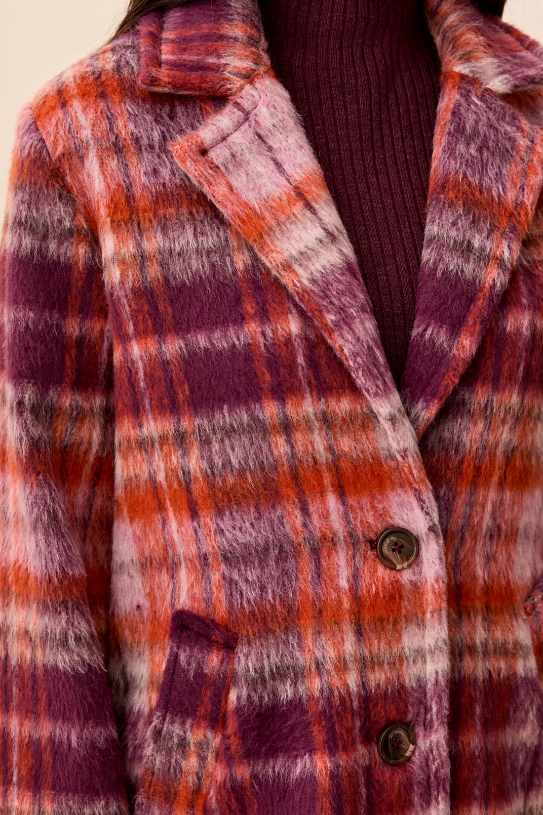 Tribal Long Sleeve Single Breasted Coat Fudge 32310-8538-0759