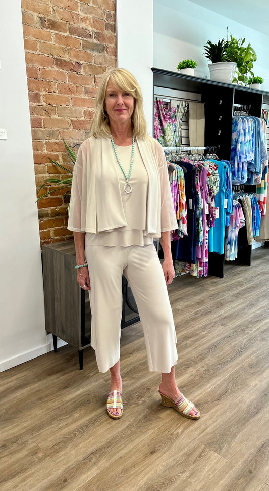 Sympli Mezza Luna Cardigan, Mesh Cashew 325177-4