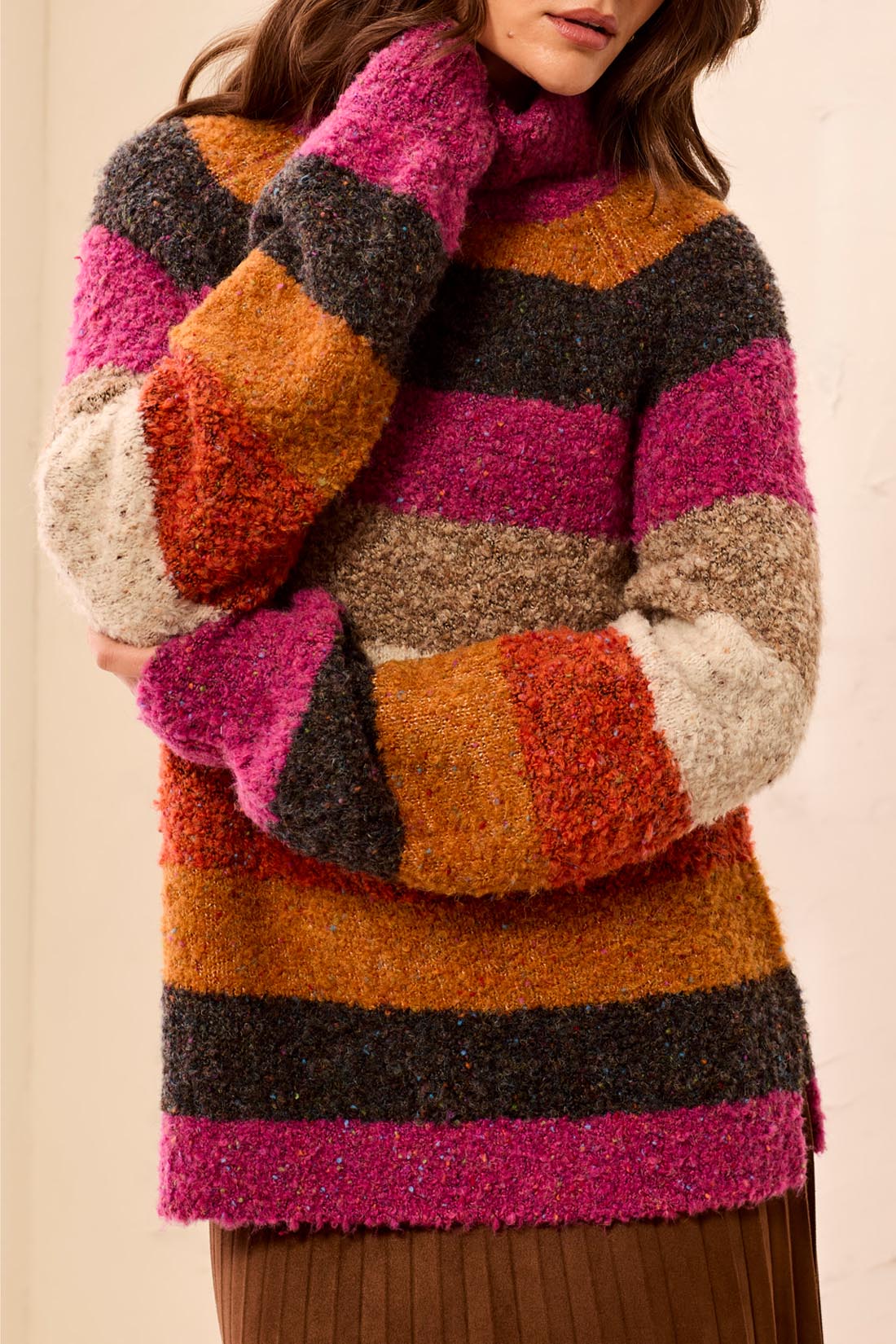 Tribal Long Sleeve Turtleneck Sweater  Mulberry 32640-8481-0773