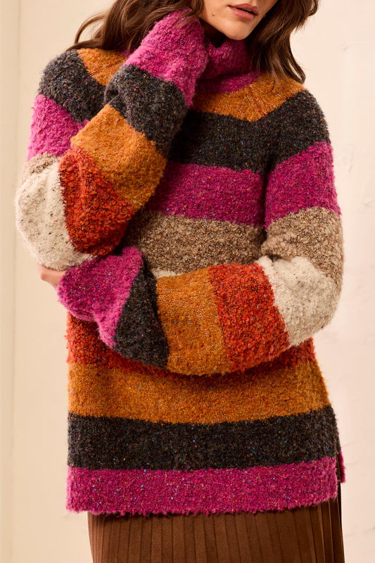 Tribal Long Sleeve Turtleneck Sweater  Mulberry 32640-8481-0773