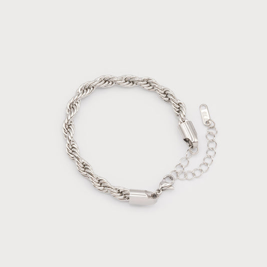 Caracol Delicate Twisted Link Chain Bracelet  3330-SLV