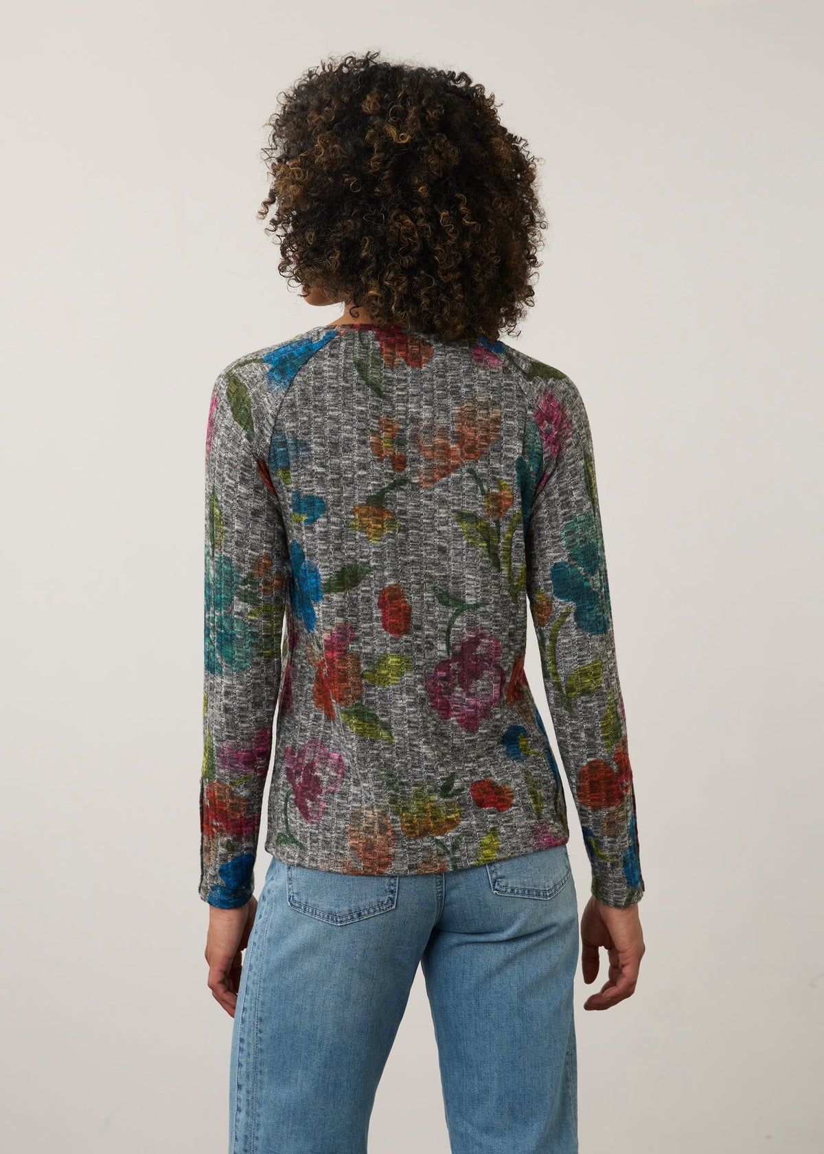 FDJ Long Sleeve Rib Top Rebecca Floral 3359508