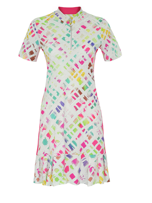 Dolcezza Golf Wear S/S Dress Urbain Texture Cyan 35436