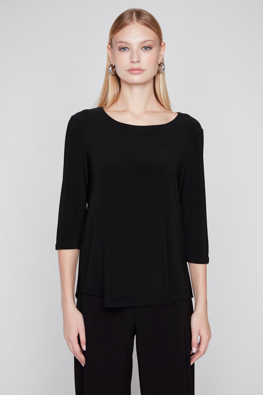 Compli K 3/4 Sleeve Top Black 36093