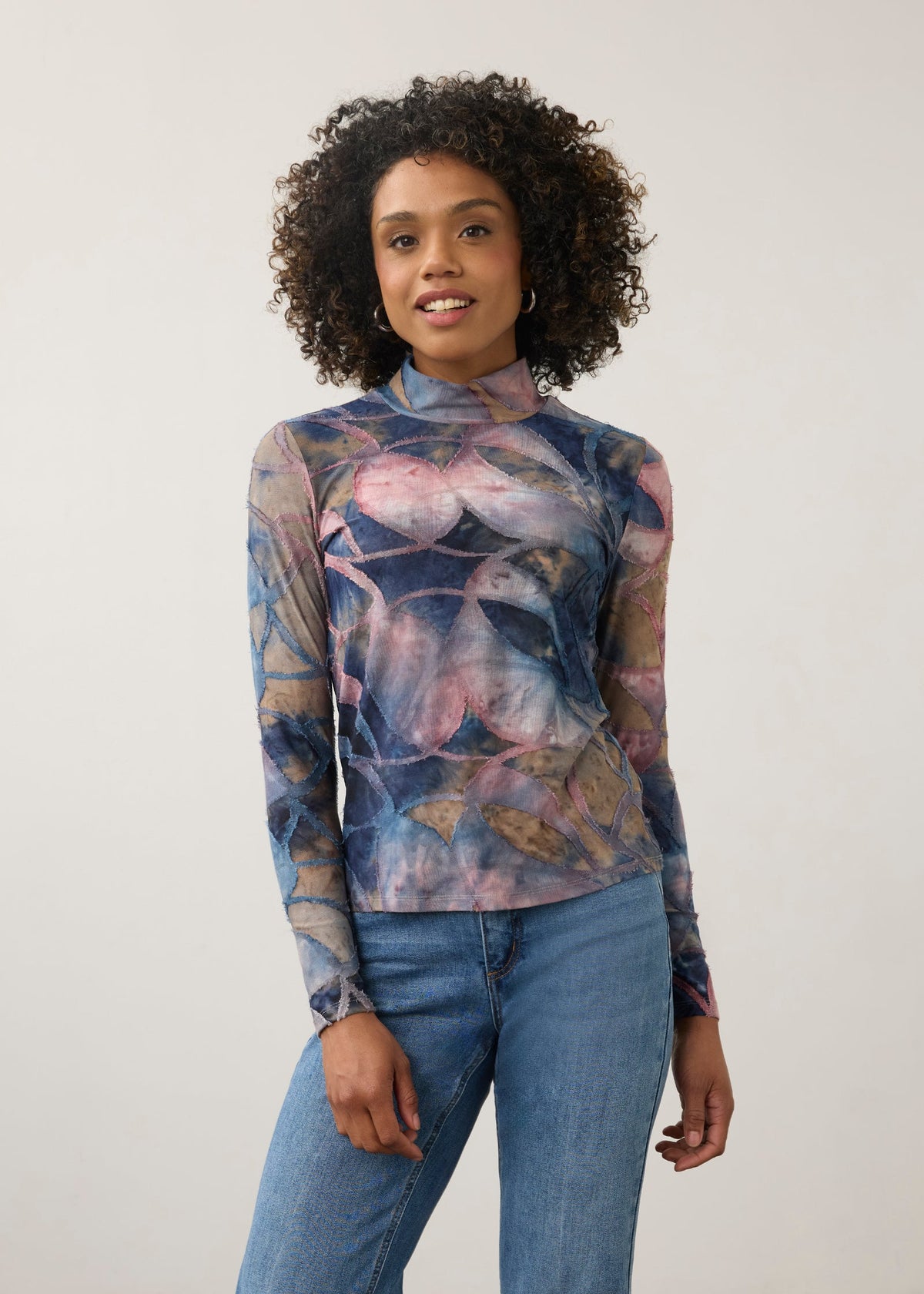 FDJ Long Sleeve Mock Neck Top Equinox 3642126