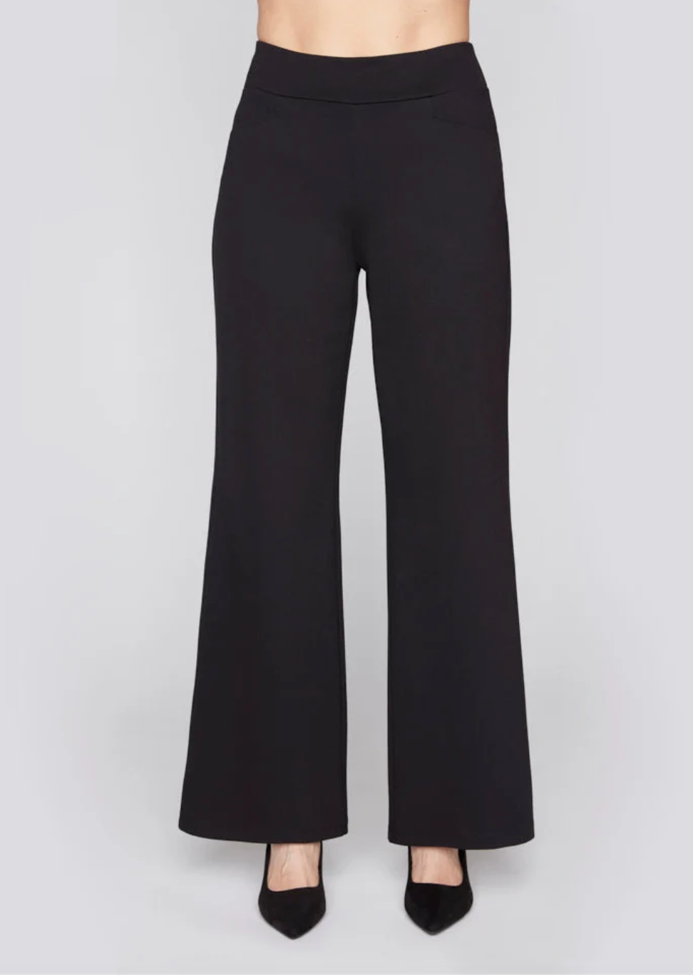 Compli K Pull-On Knit Wide Leg Pant Black 36589
