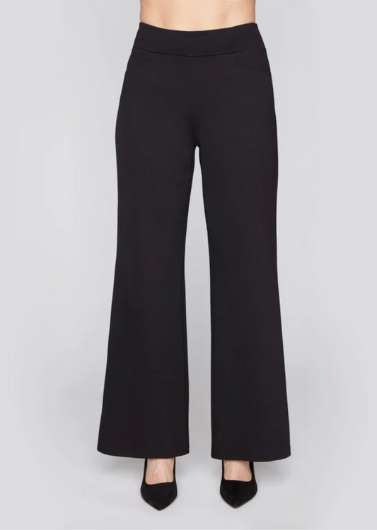 Compli K Pull-On Knit Wide Leg Pant Black 36589