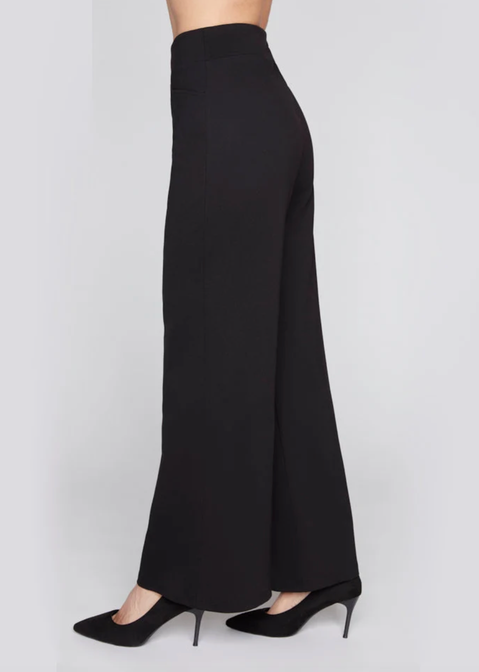 Compli K Pull-On Knit Wide Leg Pant Black 36589