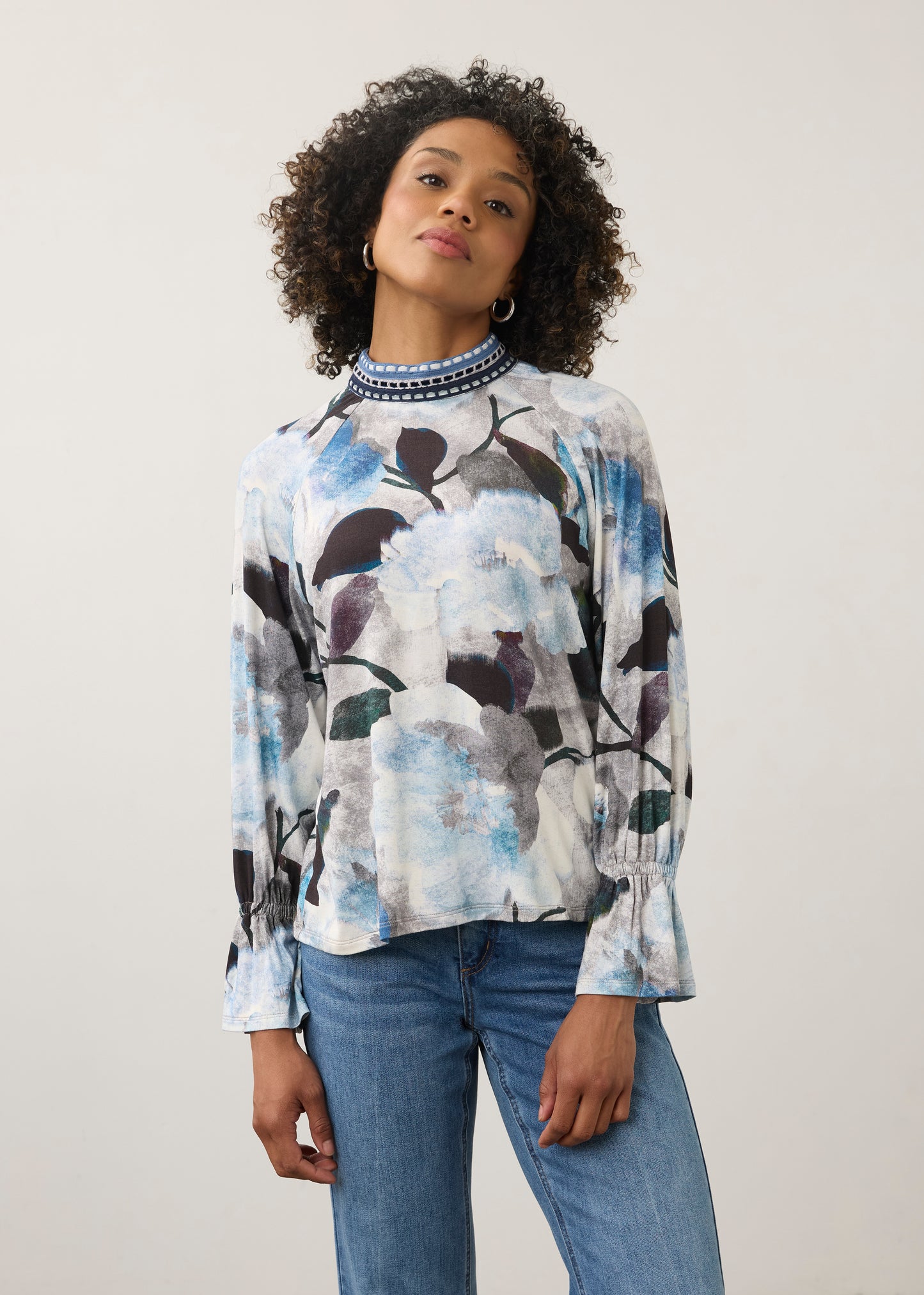 FDJ Bow Back Neck Top De Winter Floral 3703153