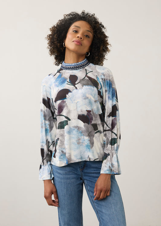 FDJ Bow Back Neck Top De Winter Floral 3703153
